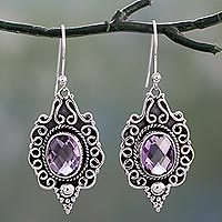 Amethyst dangle earrings,