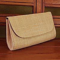 Palm leaf clutch,
