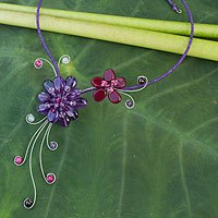 Amethyst and garnet choker,