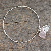 Rose quartz bangle bracelet,