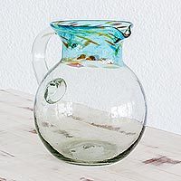 Blown glass pitcher,