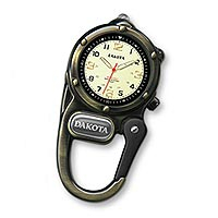 Mini carabiner clip watch, 'Time Out in Bronze' - Metal Carabiner Clip Watch