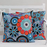 Beaded cotton cushion covers,