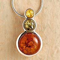 Amber pendant necklace,