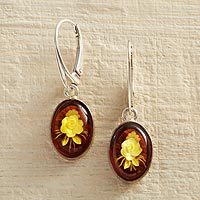 Amber dangle earrings,