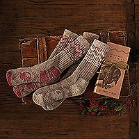 Wool blend socks, American Bison