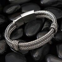 Sterling silver braided bracelet,
