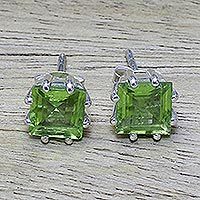Peridot stud earrings,