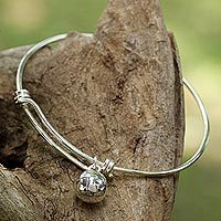 Sterling silver charm bracelet,