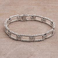 Sterling silver link bracelet,