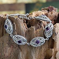 Amethyst link bracelet,