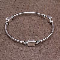 Sterling silver bangle bracelet,