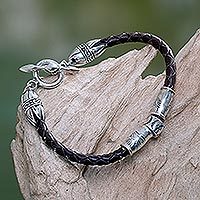 Leather braided bracelet,