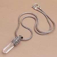 Quartz pendant necklace,