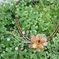 Citrine flower necklace,
