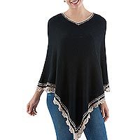Alpaca blend poncho,