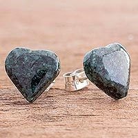 Jade button earrings,