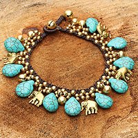 Brass charm bracelet,