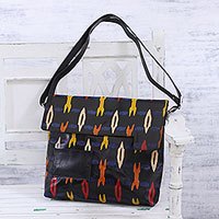 Batik leather sling,