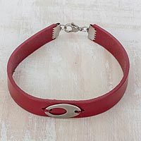 Faux leather wristband bracelet,