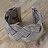Sterling silver cuff bracelet,