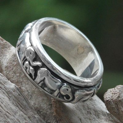Handcrafted Silver Spinner Meditation Ring