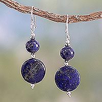 Lapis lazuli dangle earrings,