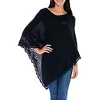 Alpaca blend poncho,