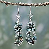 Turquoise waterfall earrings,