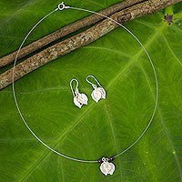 Garnet and sterling silver jewelry set,