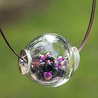 Dichroic art glass necklace,