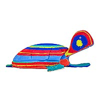 Recycled flip-flop sculpture, 'Turtle' (medium) - Medium Recycled Flip Flop Eco Friendly Turtle Sculpture