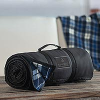 All-weather travel blanket, 'Mountain Holiday' - Water-Resistant Outdoor Travel Blanket