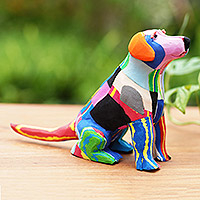 Recycled flip-flop sculpture, 'Eco Dog'  - Eco-Friendly Flip-Flop Dog Sculpture