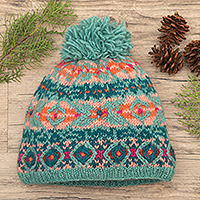 Knit wool hat, 'Makalu' - Hand-Knit Wool Hat from Nepal