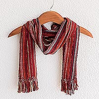 Cotton scarf Crimson Mystique Guatemala