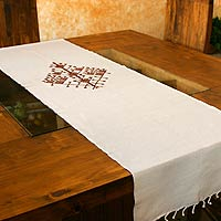 Cotton table runner Strength of the Ceiba Guatemala