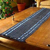 Cotton table runner Lagoon Wonders Guatemala