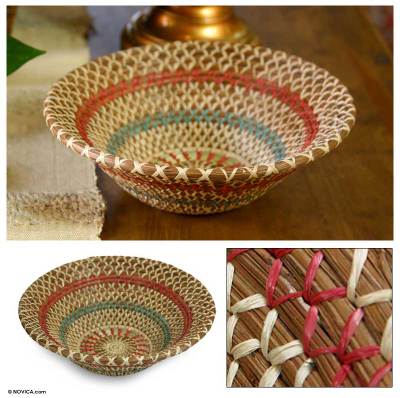 Natural fibers bowl, Colorful Infinite