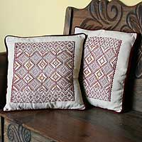 Cotton cushion covers Twilight Stars pair Guatemala