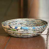 Recycled paper decorative bowl Vortex Guatemala