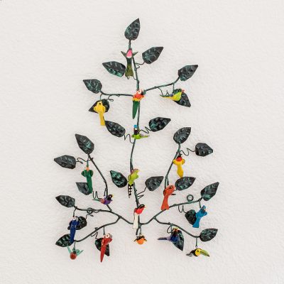 Ceramic and iron wall sculpture, Forest Melodies