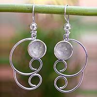 Lavender jade dangle earrings,