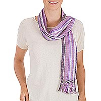 Cotton scarf Orchid Shimmer Guatemala