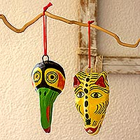 Ceramic masks Ancestral set of 6 Guatemala