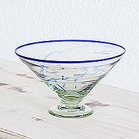 Decorative blown glass centerpiece Blue Inspiration Guatemala