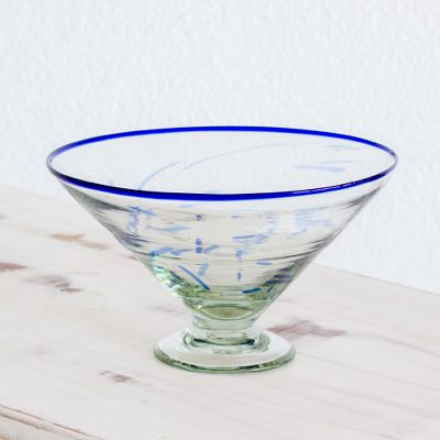 Decorative blown glass centerpiece, Blue Inspiration