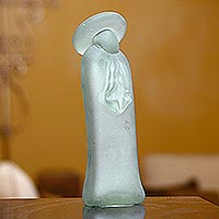 Blown glass figurine Mary at Prayer Guatemala