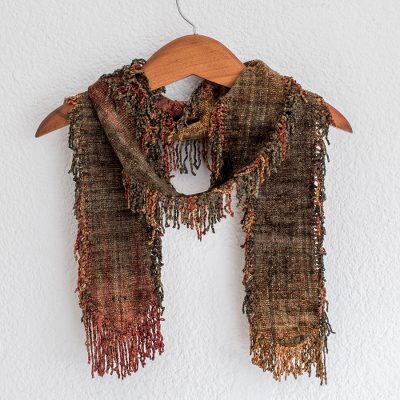 Rayon chenille scarf, Pacaya Volcano