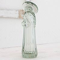 Blown glass figurine Crystal Virgin Guatemala